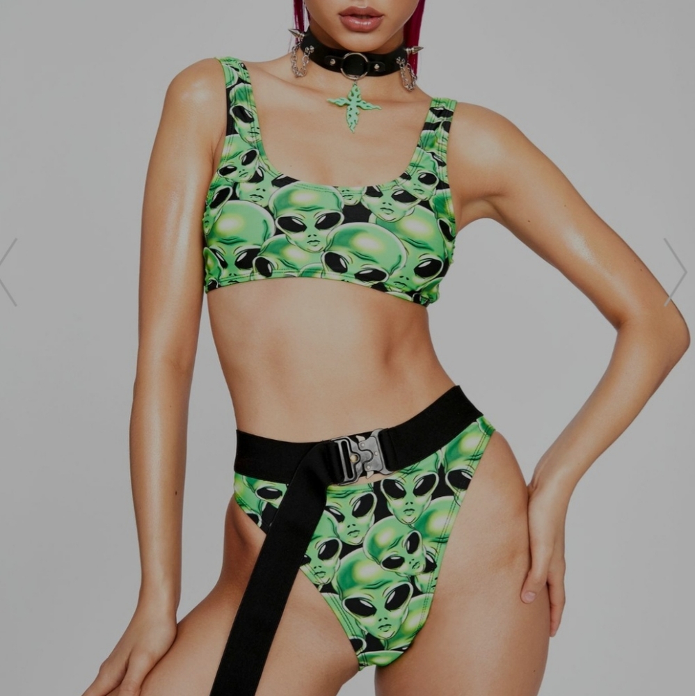 Alien Print Bikini Set
